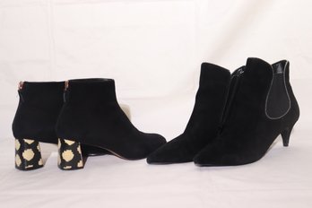 Aqua 1-inch Heel Black Suede Zipper Boots Size 9M And Sophia Webster Size 39.5 Black Suede