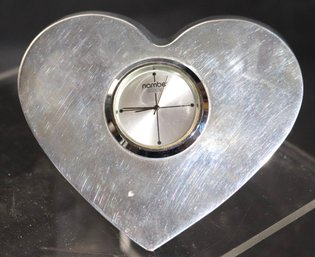 Nambe Studio 1998- 6187 Heart Shaped Desk Clock