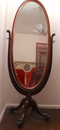 Hall Mirror With A Beveled Edge & Claw Foot
