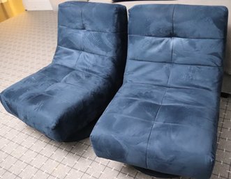 Pair Of Cozy Comfortable Swivel Gaming Chairs From Pottery Barn Teen