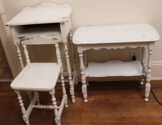 Vintage Painted White Wood Furniture