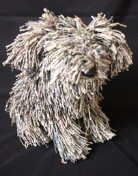 Shaggy Dog Figure Made From Newspaper