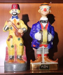 Extra Brooks Clown Decanter And Heritage China 1978 Shriner Decanter, Contents Included