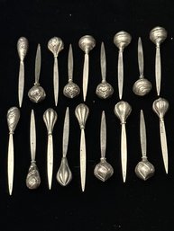 STERLING SILVER 18 ASSORTED HEADS APPY / OLIVE PICKS