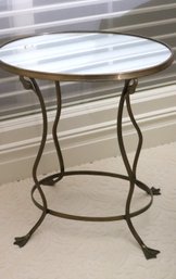 Unique Mirrored Oval Accent Table With Webbed Feet