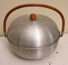 Russel Wright Bun Warmer With Wood Handle Made By Mirro The Finest Aluminum In The USA