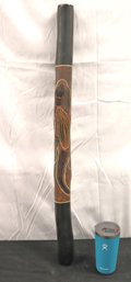 Authentic Australian Hand Painted Didgeridoo Stick With Colorful Lizard Signed Navabullgun