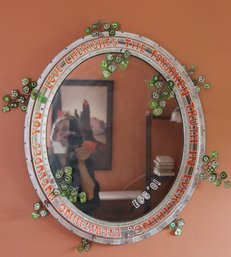 Vintage Hand Painted Art Wall Mirror