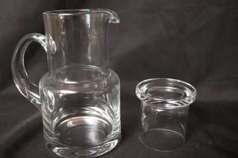 Tiffany And Co. Crystal Bedside Water Pitcher And Glass.