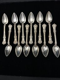 STERLING SILVER TIFFANY AND COMPANY 12 PC ENGLISH KING PATTERN GRAPEFRUIT SPOONS