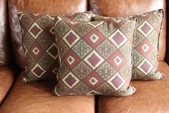 Collection Of Stylish Custom Zipper Accent Pillows With Eccentric Diamond Like Pattern
