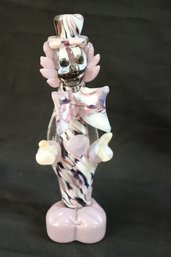 Purple Swirled Handmade Bermuda Blown Glass Clown Sculpture