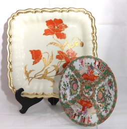 Large Rosenthal Rosamunde Selb Germany Rhensberg Floral Platter And  Hand Painted Chinese Plate