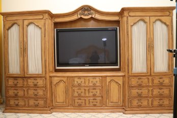 Vintage Auffray & Co. Fine French Furniture Carved Wood Media Sectional, 3-4 Pieces Approximately