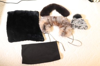 Rabbit Muff , Rabbit Hat And Mink Collar Fox Theory, Elie Tahari
