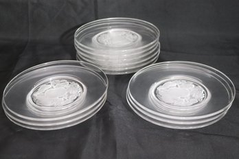 Frosted Lunch Plate Set By Val St Lambert, Includes 12 Plates