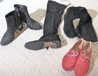 Robert Clergerie Paris Red Shoes Size 39, Alexandre Birman Zipper Size 39.5 And Dolce Vida Knee High Boots