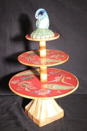 Bright And Colorful 3-tiered Pastry Dish By Tracy Porter The Artesian Road Collection