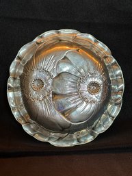 Sterling Silver Wallace Candy Dish With Attractive Flower Design 6' Diameter