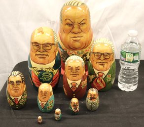 Unique Vintage Russian Presidents Nesting Dolls With Boris Yeltsin  The Czar