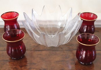 Decorative Bowl And Candleholders