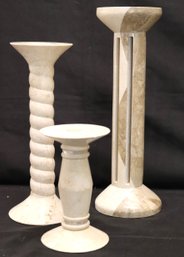 Set Of 3 Contemporary Candlesticks Handcrafted Exclusively For Renoir Designs