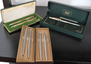 Lot Of Collectable Pen / Pencil Sets By Parker And Cross In Original Boxes.