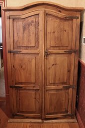 Vintage Rustic Wood Armoire Cabinet