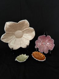 Julia Knight Metallic Floral Dishes Ranging In Size From 5-12 The Orange Liner Comes Out As Pictured