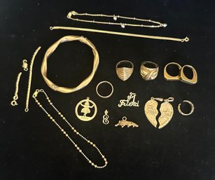 14K YG MIXED JEWELRY LOT