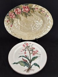 Assorted Platters Include Rafe Made In Italy And Round Plate By Villeroy And Boch Botanical Pattern