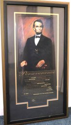 Framed Print Of Abe Lincoln Titled Perseverance