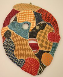 Hand Painted Abstract Ceramic Wall Art In The Design Of A Screaming Face
