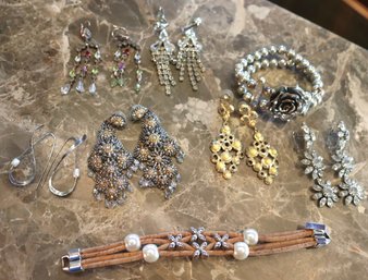 Collection Of Assorted Fashion Jewelry Includes Assorted Sized Pieces As Pictured