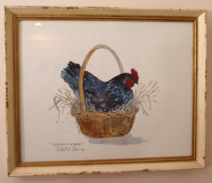 Chicken In A Basket Framed Print By Robert A. Fleming