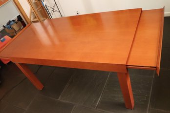 Modern Italian Style Dining Table With Parsons Legs & Side Extensions In Very Good Clean Condition