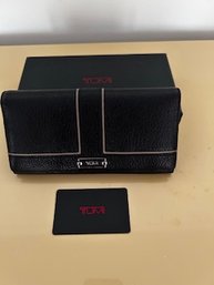 Tumi Chelsea SLGBlack Wallet/cardholder Like New With Box And Card As Pictured 7.5 Inches  Long X 4 Inches T