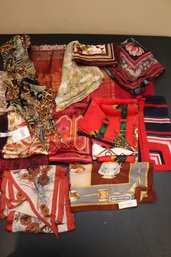 Collection Of Assorted Scarves May Include Some Designers And Or Silk Scarves, Oscar De La Renta, Ralph Lauren