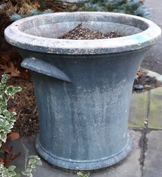 Large Cast Cement Garden Planter With A Patinated Finish Approx. 22 X 20 Inches