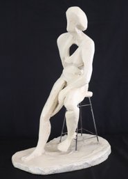Unique Plaster Nude Art Sculpture
