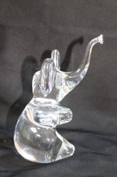 Large Daum France Crystal Elephant