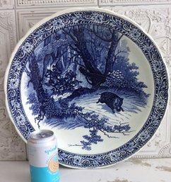 Large Delft Decorative Wall Platter With Hunting Scene Made In Holland