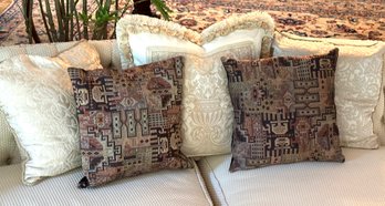 Collection Of Elegant Accent Pillows Assorted Styles And Sizes As Pictured