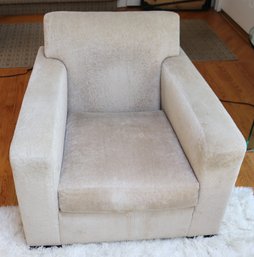 1990s Donghia Furniture Club Chair In Polar Bear Type Velvet Fabric.