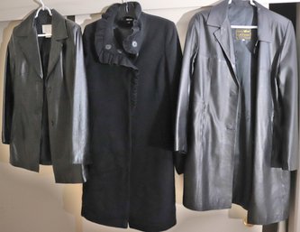 Womens Jackets Include Nine West Size M, DKNY Size 8, Leather Solsona Barcelona Size 40.