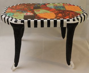Unique Handcrafted/painted Papier Mch Stool