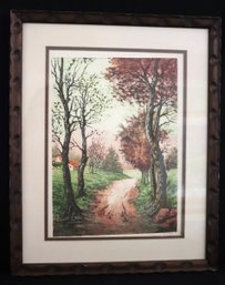 Framed Scenic Print Signed By Pierre