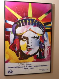 Statue Of Liberty Poster In Frame Interline Sales And Marketing Conference New York 2000 Signed