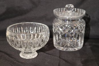 Waterford Crystal Biscuit Jar With Lid With Lid And Crystal Bowl With M Hallmark