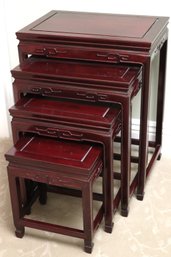 Fine Set Of 4 Chinoiserie Nesting/ Stacking Tables